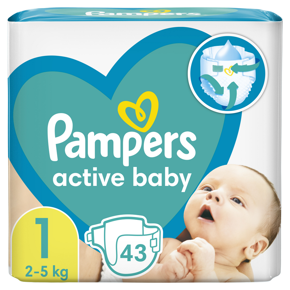 pampers active baby 1 43 szt 2-5kg