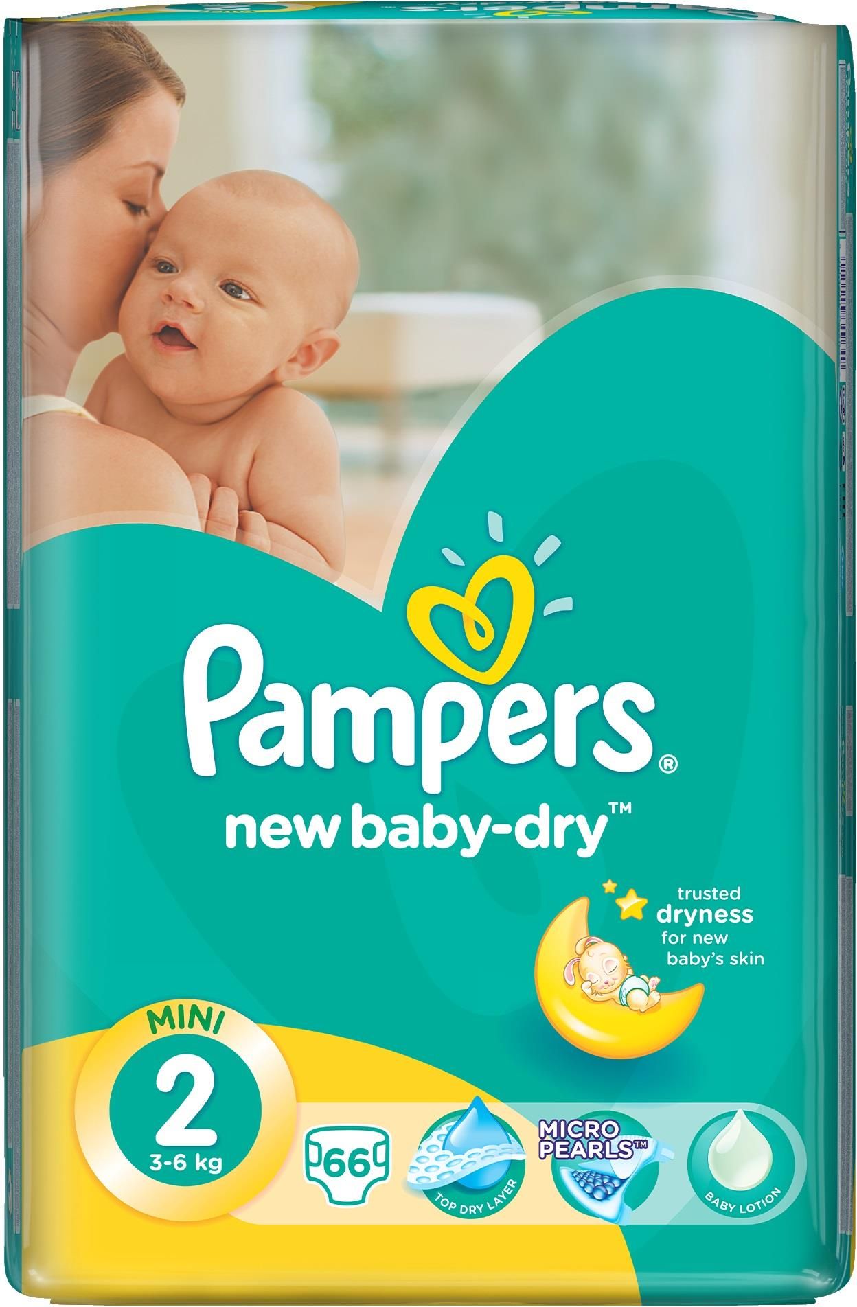 pampers new baby-dry rozmiar 2 mini 228 pieluszek