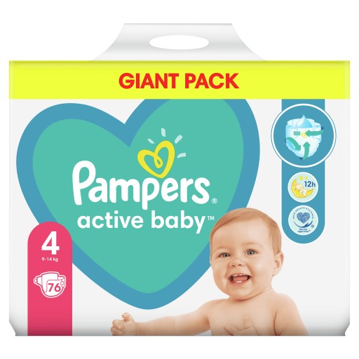 pampers pieluchy active baby 4 maxi 7-14kg 90szt