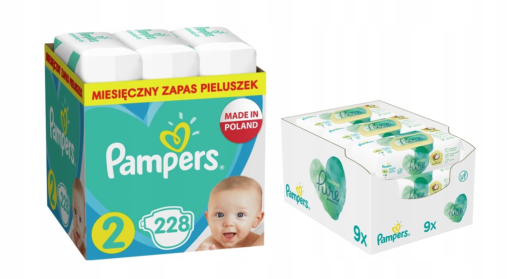 pampers 228 szt