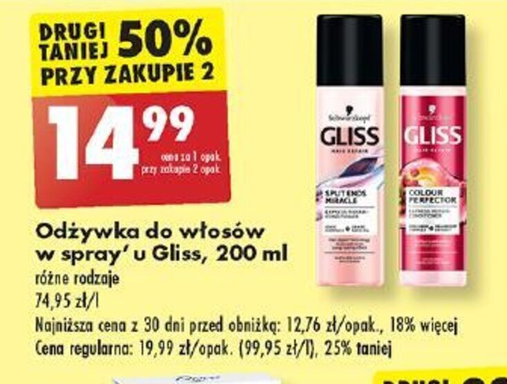 odżywka do włosów gliss kur 200 ml biedronka