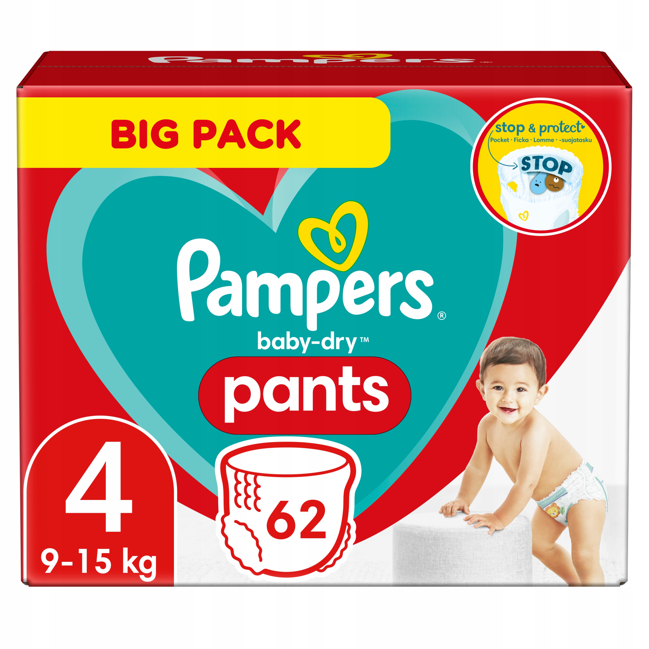 pampers active baby 4 62 szt