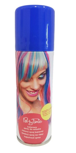 zmywalna farba do włosów spray lakier niebieska