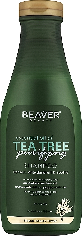 beaver oczyszczjący szampon przeciwłupieżowy tea tree