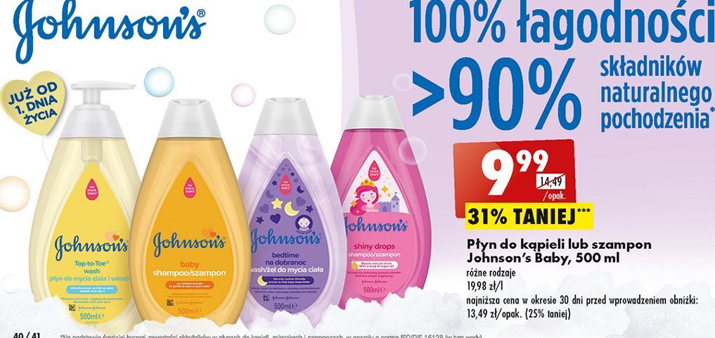 johnsons baby szampon 500 ml biedronka shiny drops