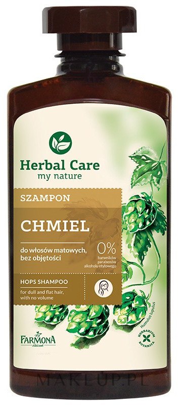 farmona herbal care szampon chmiel do włosów matowych bez objętości