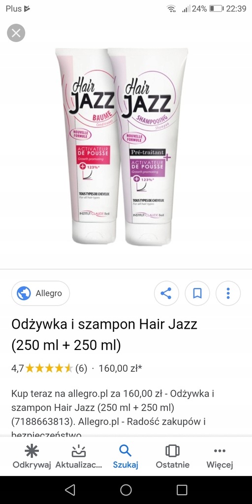 hair jazz szampon i odzywka allegro