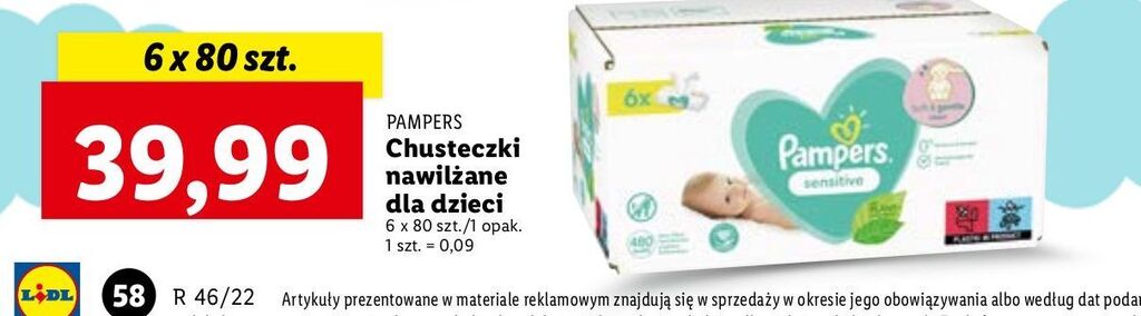 lidl chusteczki pampers sensitive