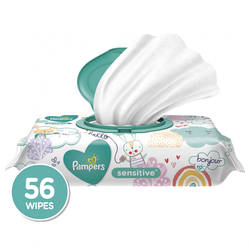 pampers sensitive 56 wipes