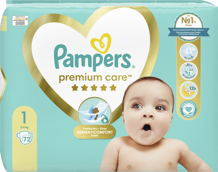 rosman pampers premium care rozmiar 1 2-5kg 22sztuki nowe