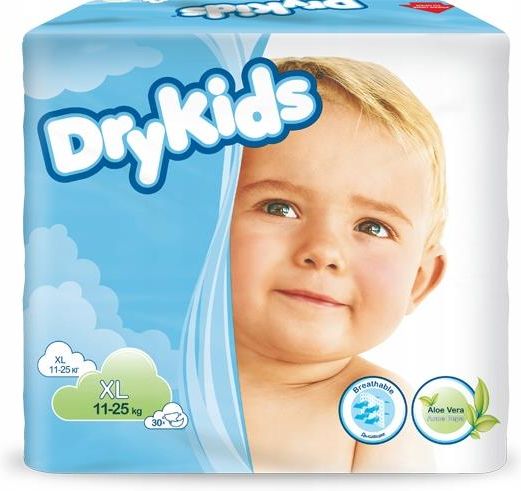 pieluchy dry kids xl 11-25 kg 30szt k 180 szt