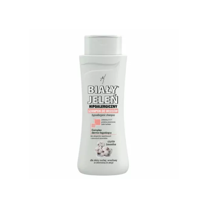 biały jeleń hipoalergiczny szampon z czystą bawełną