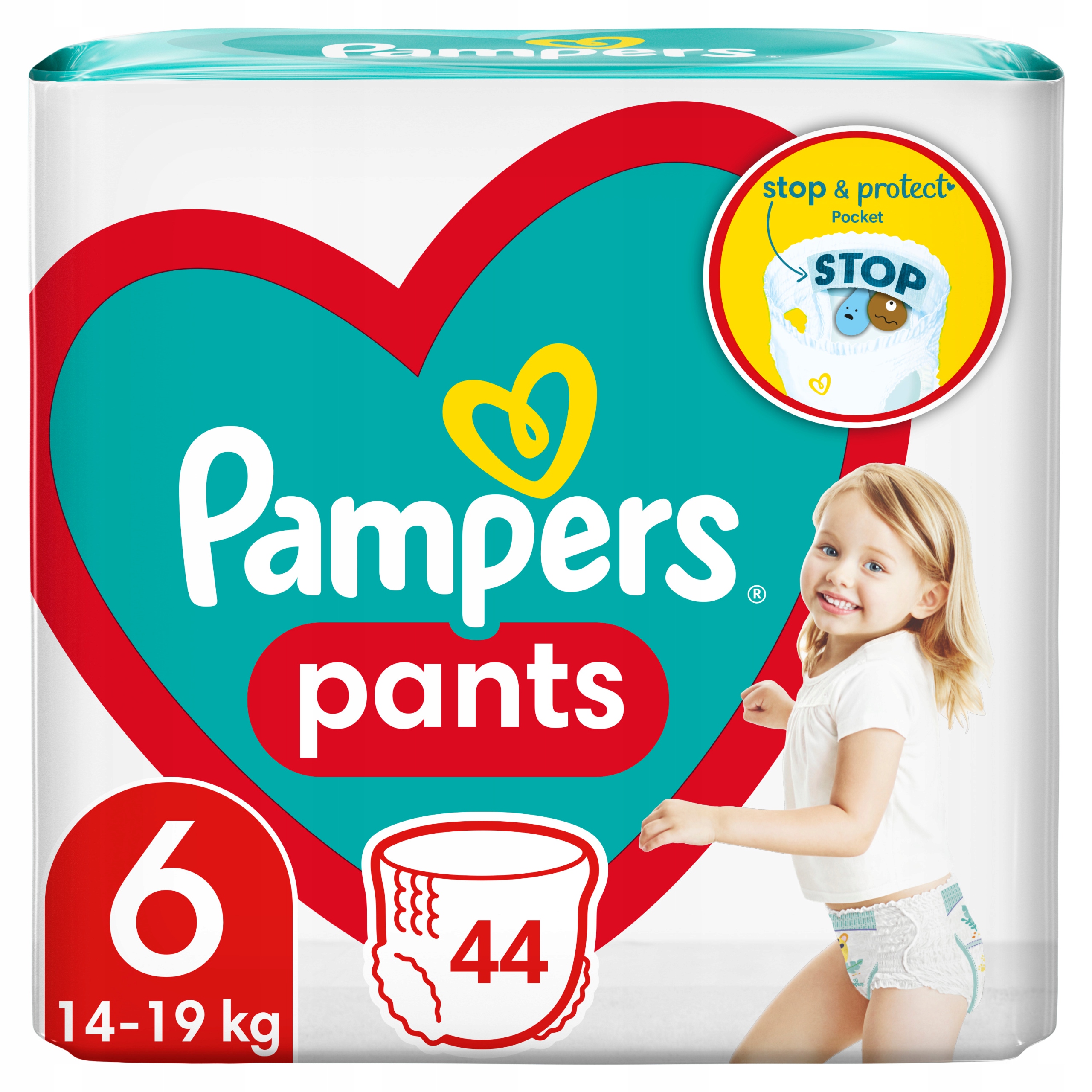 pampers pieluchomajtki extra large pants 6 15+ kg 44 szt