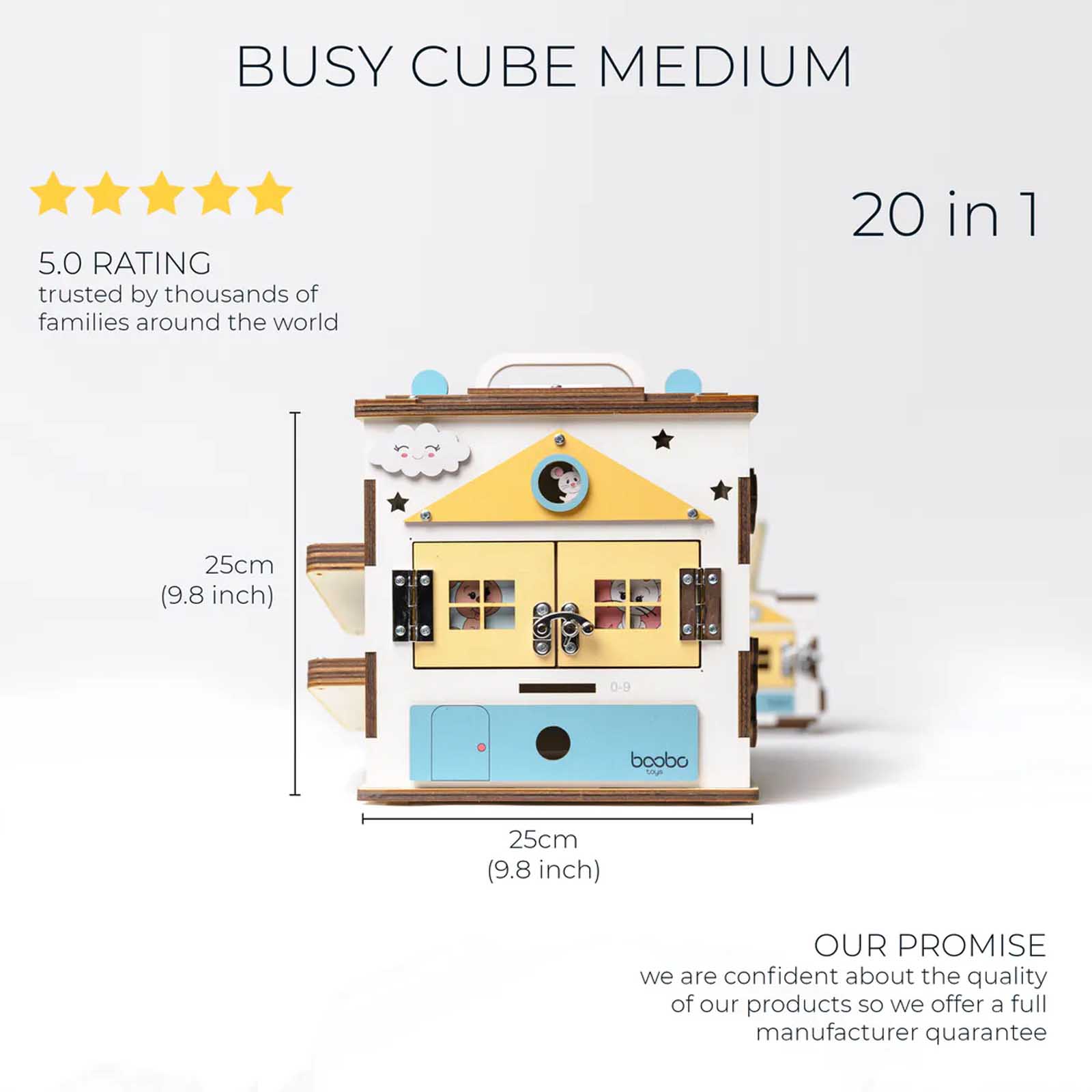 Boobo Toys Busy Cube Medium Blue dla chłopców