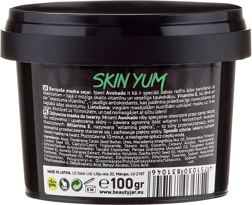 Beauty Jar „Skin Yum” – odżywcza maska do twarzy 100g