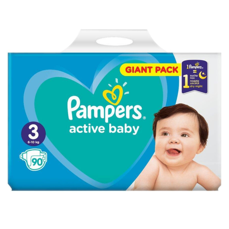 pampers active baby-dry 3 midi 74 pieluszki