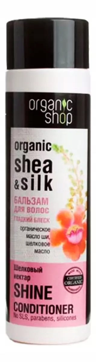 organic shop odżywka do włosów nadająca blask jedwabny nektar opinie