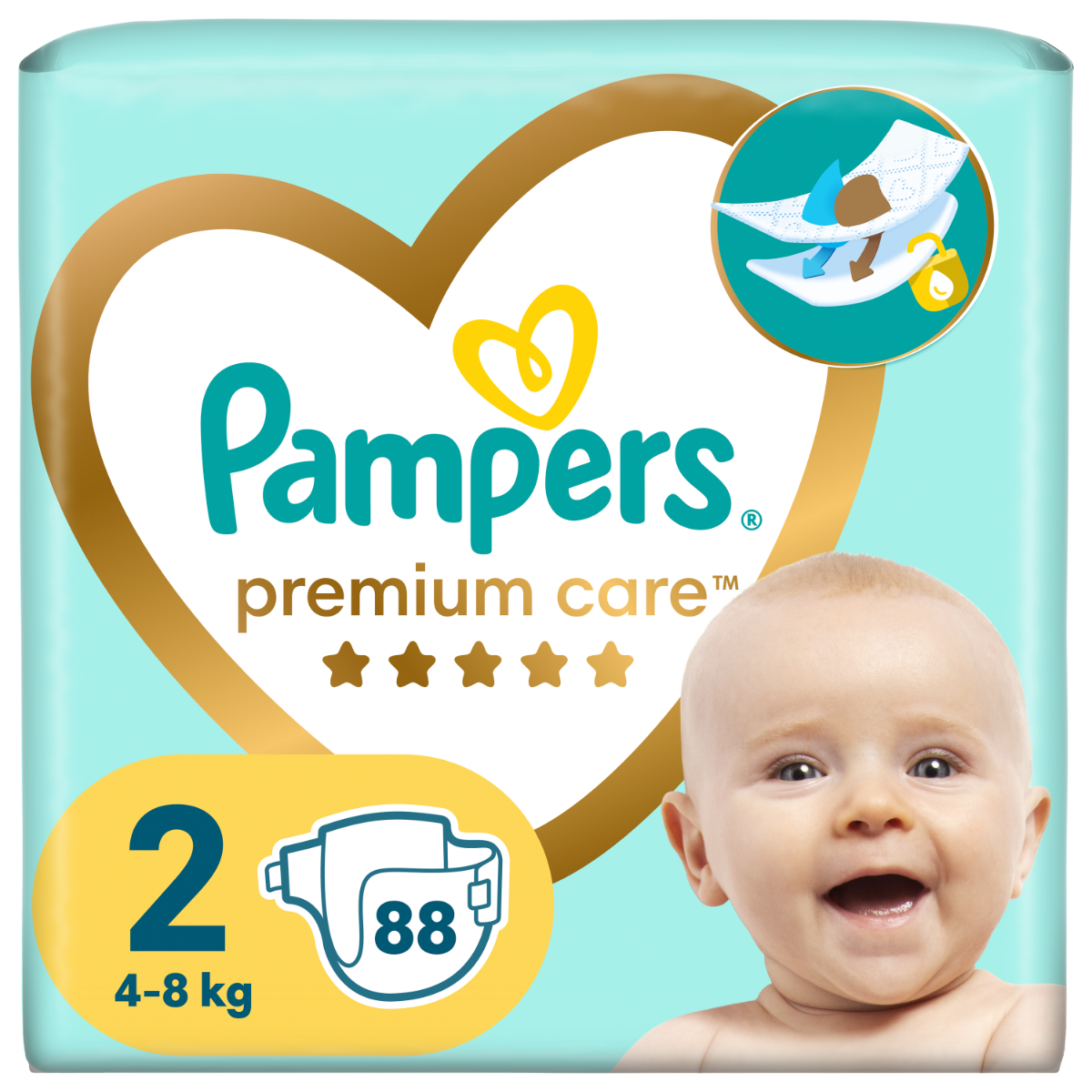 pampers premium care 1 newborn 88 szt