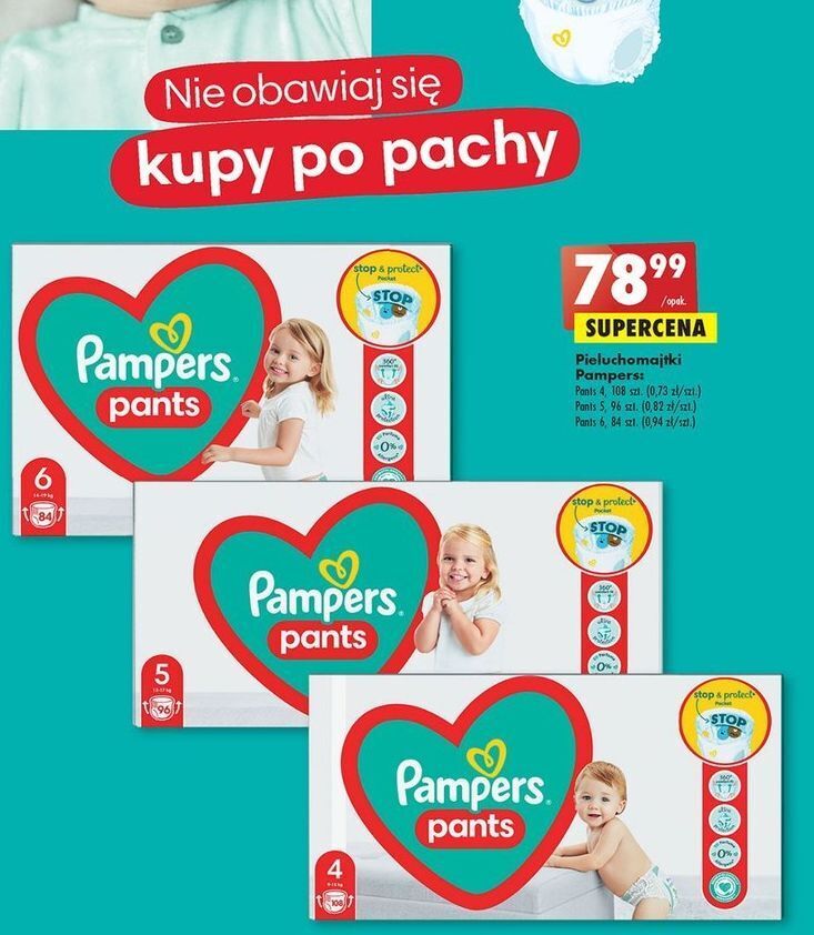 pieluchomajtki pampers 6 biedronka