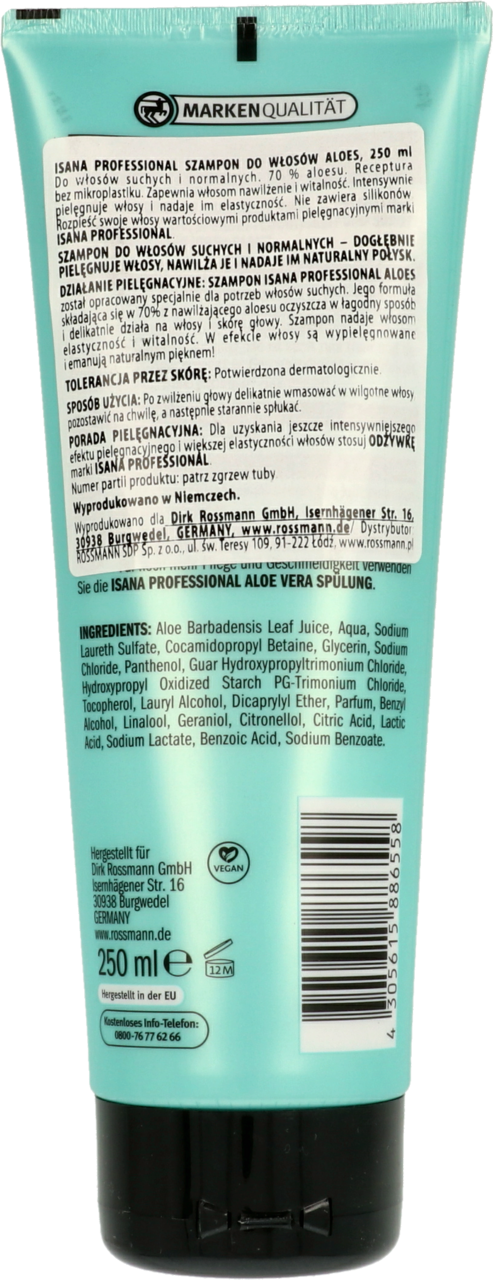 organiczny szampon do włosów 250 ml aloe vera rossmann