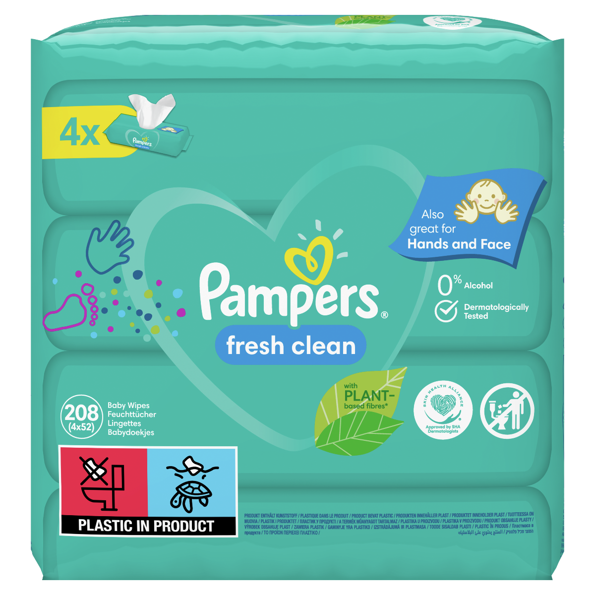 pampers fresh clean chusteczki nawilżające 12x52 szt