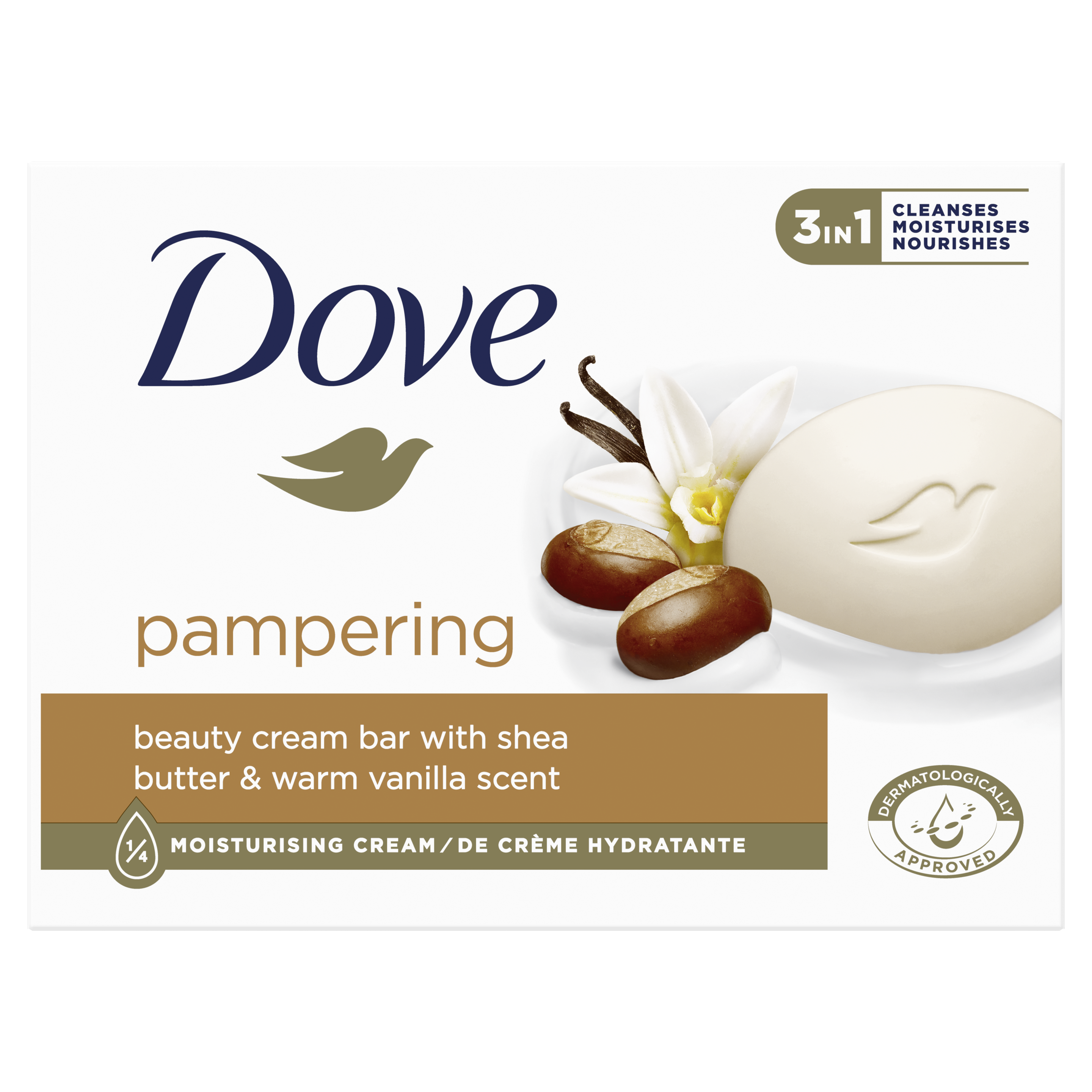 dove purely pampering kremowa kostka myjąca z masłem shea