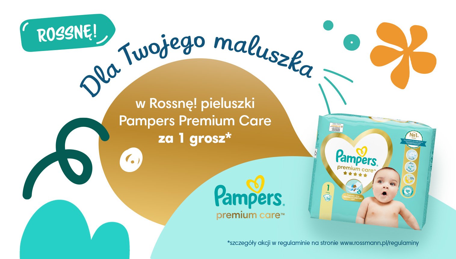 rossmann pieluszki pampers za 1 grosz