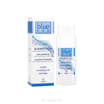 szampon w biało niebieskim opakowaniu na łuszczyce