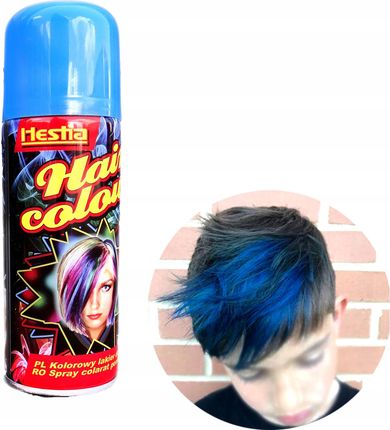 zmywalna farba do włosów spray lakier niebieska
