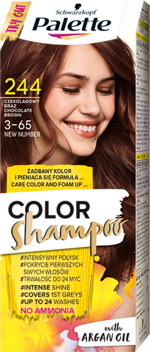 szampon koloryzujący brąz przed i po