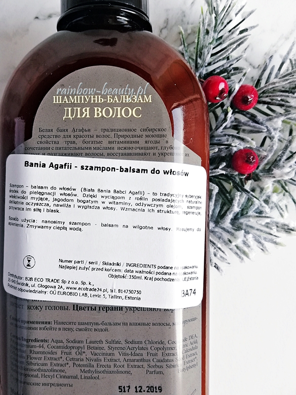 receptury babuszki agafii szampon-balsam do włosów biała bania agafii
