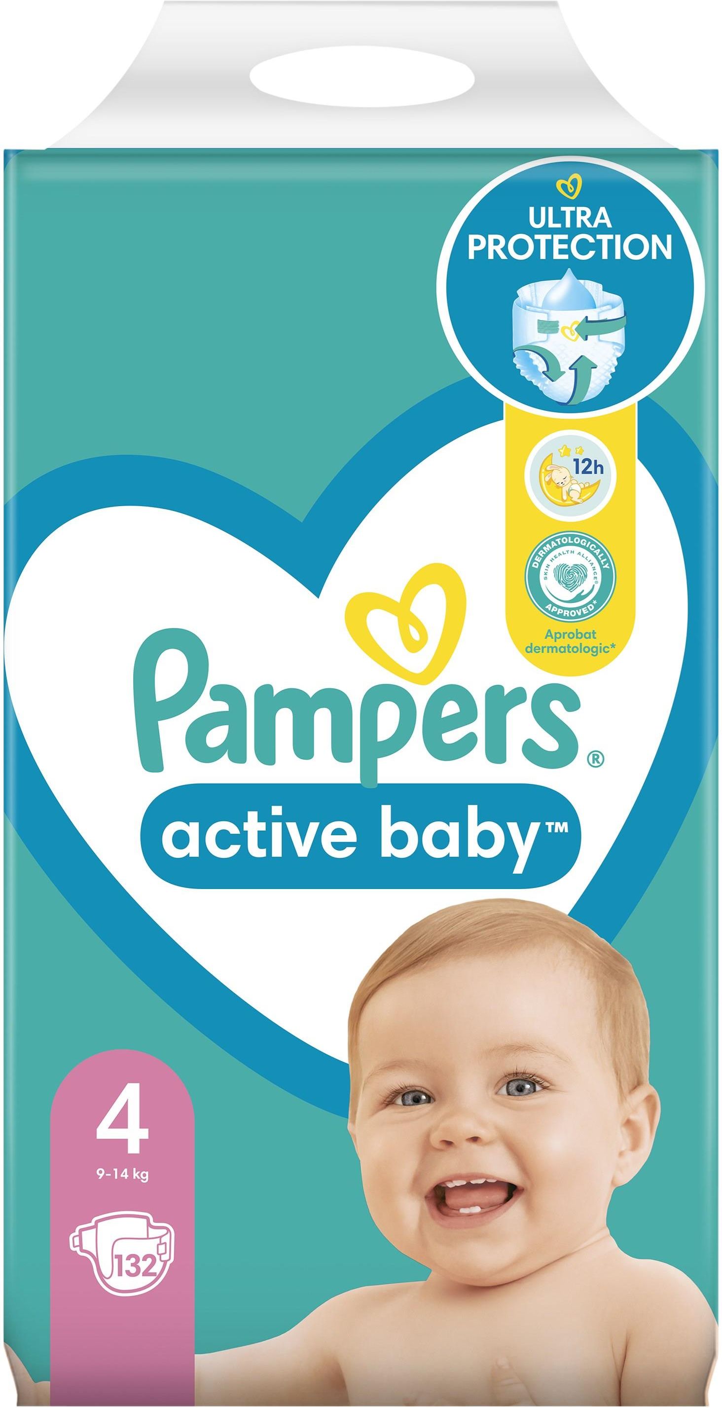 pampers active baby 4 132 szt