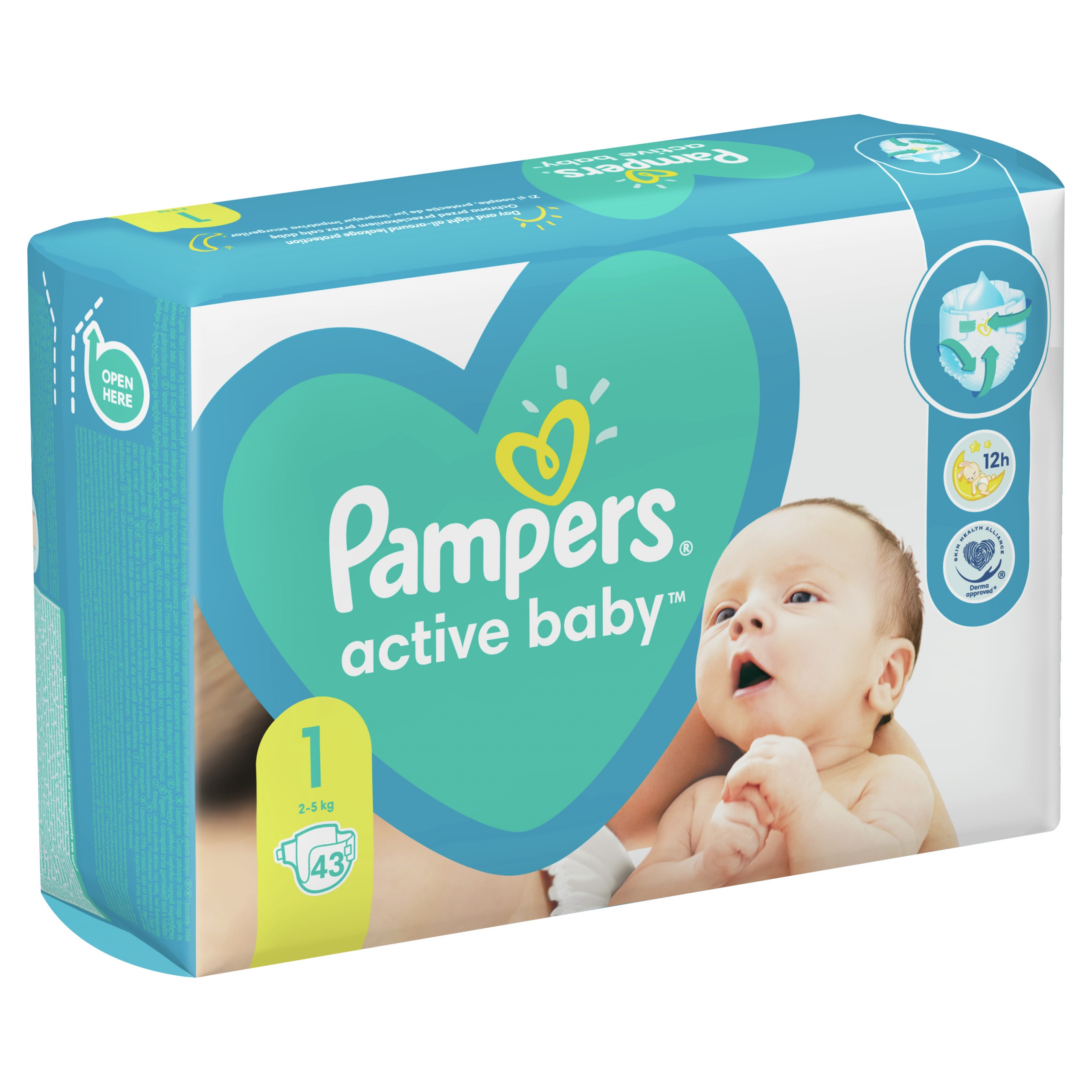 pampers active baby 1 43 szt 2-5kg