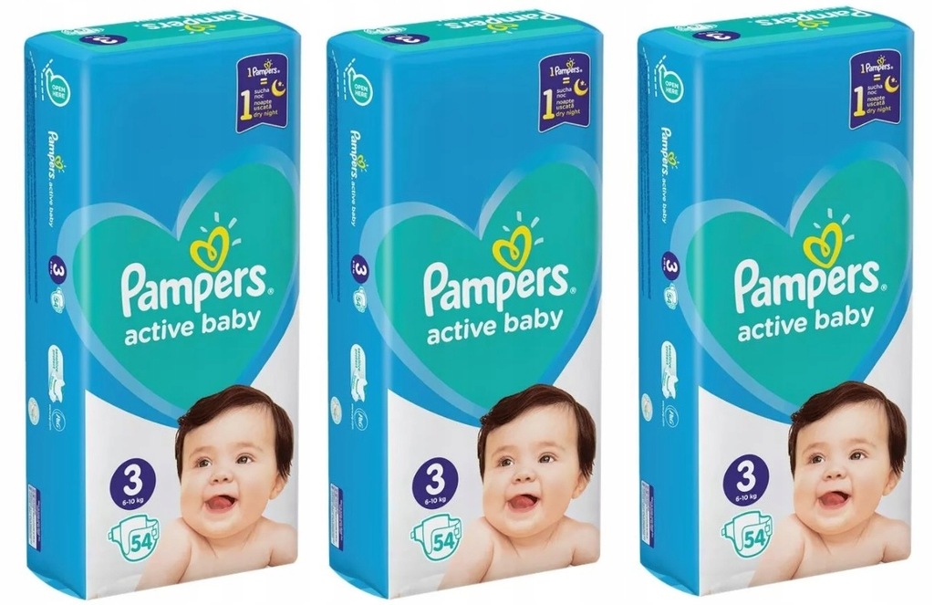 pampers active baby 3 opakowania