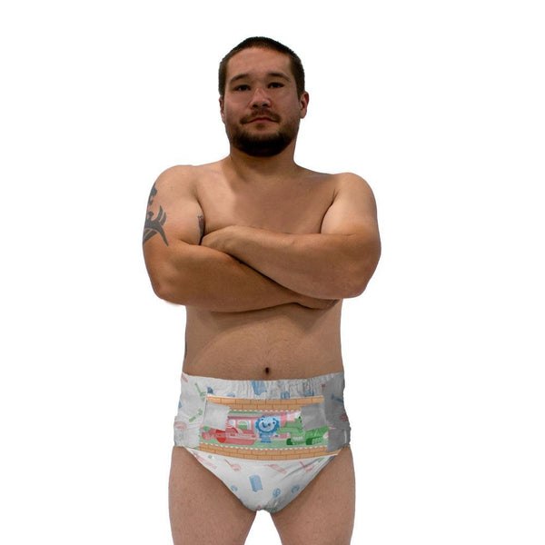 afult in a pampers