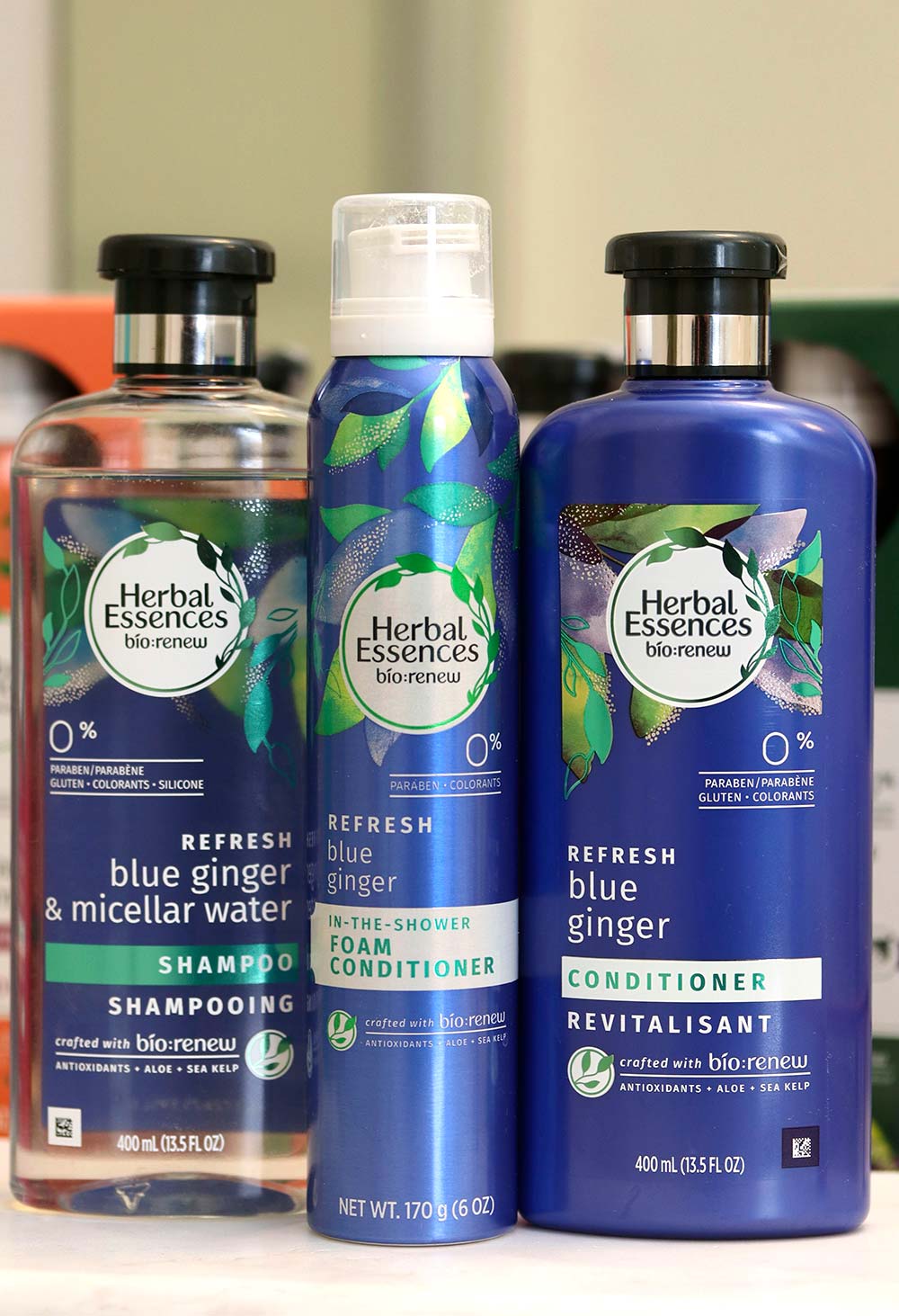 herbal essences szampon micellar water and blue ginger