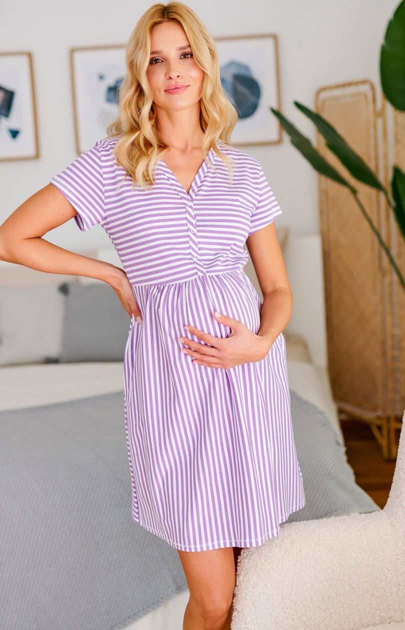 Doktor nap TCB9928 Bawełniana koszula nocna dla kobiet w ciąży i do karmienia