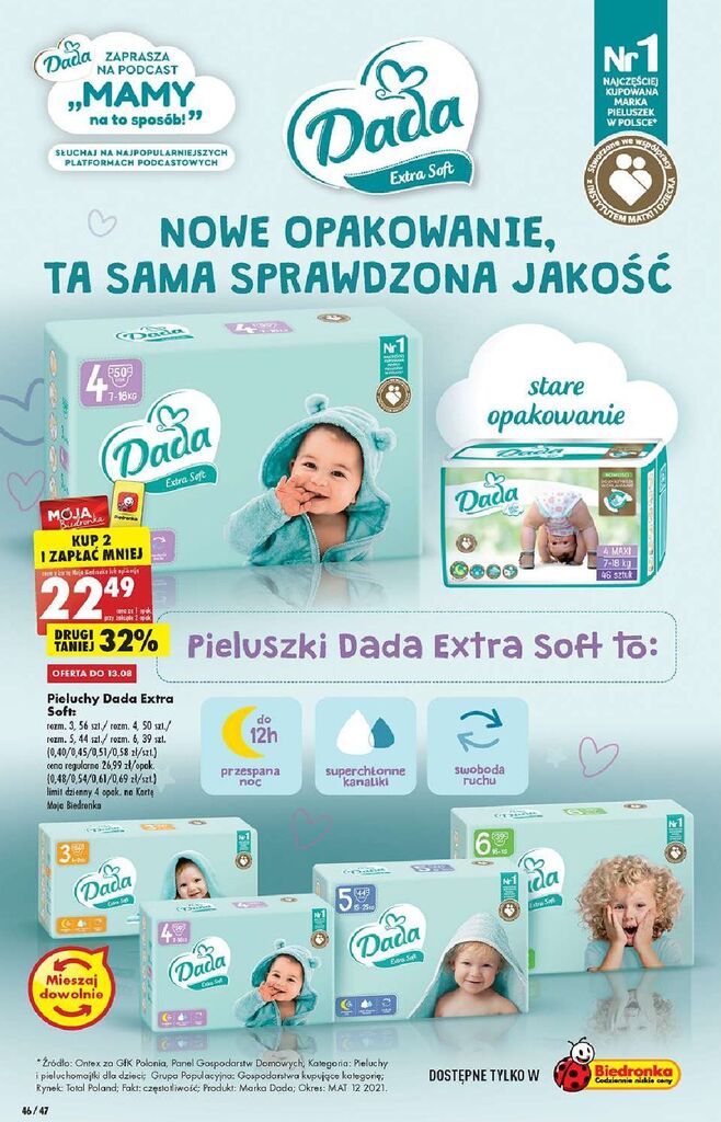 biedronka pieluchy dada extra soft