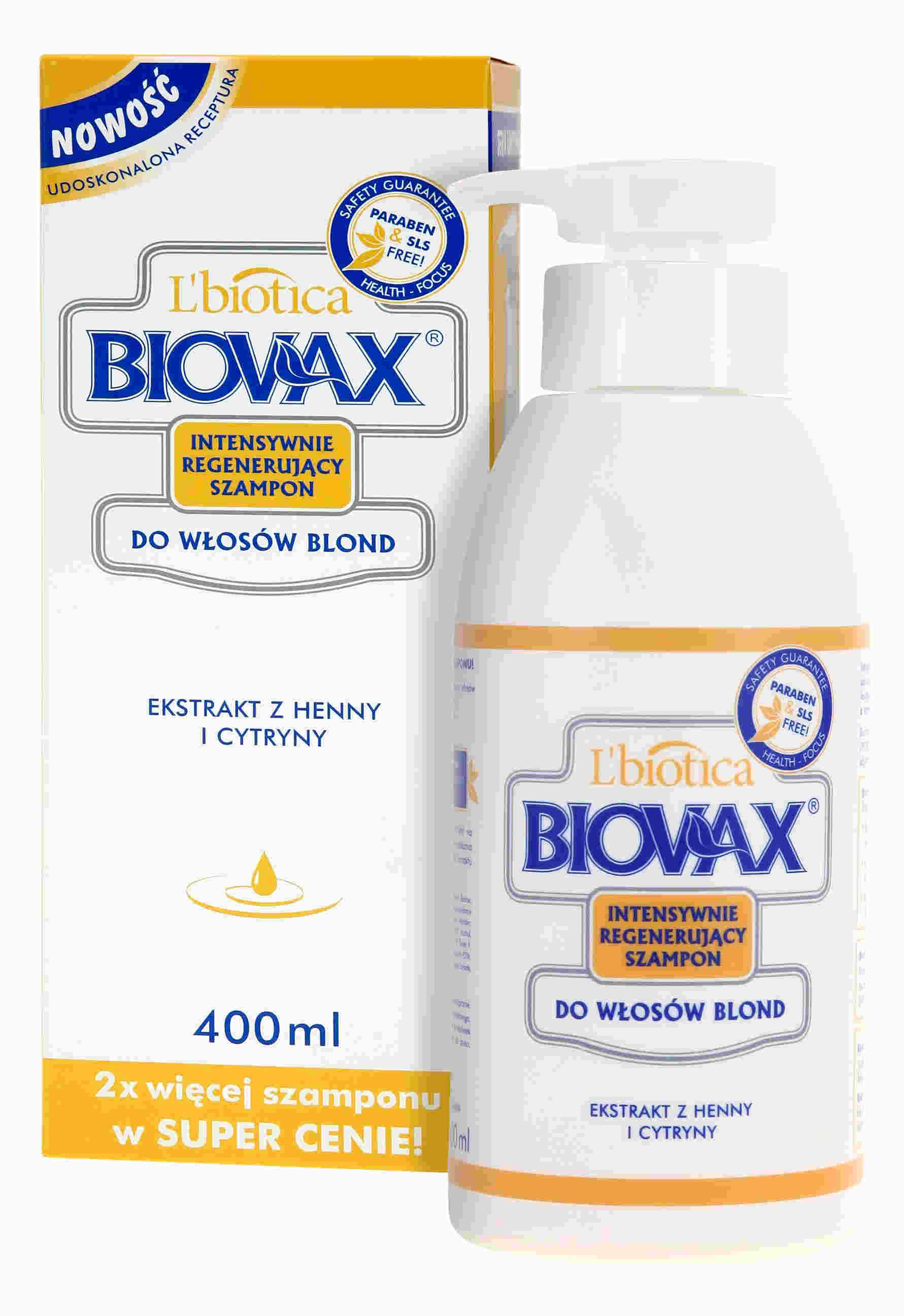 biovax intensywnie regenerujący szampon do włosów blond