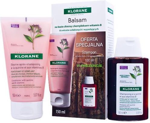 balsam i szampon zestaw klorane z chinina allegro