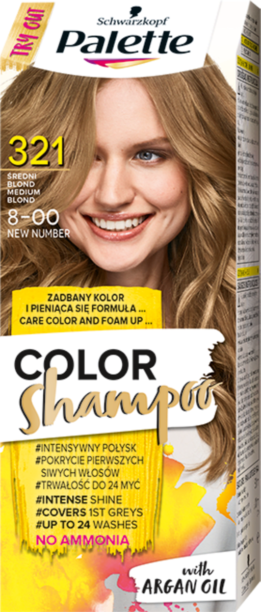 palette color shampoo szampon koloryzujący nr 321 średni blond