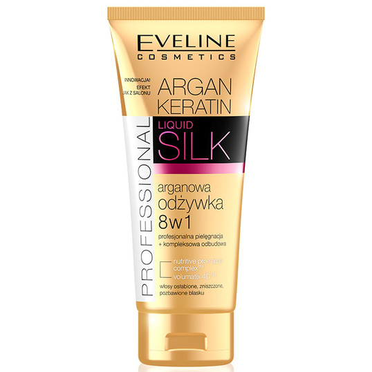 eveline argan keratin liquid silk arganowa odżywka do włosów 8w1