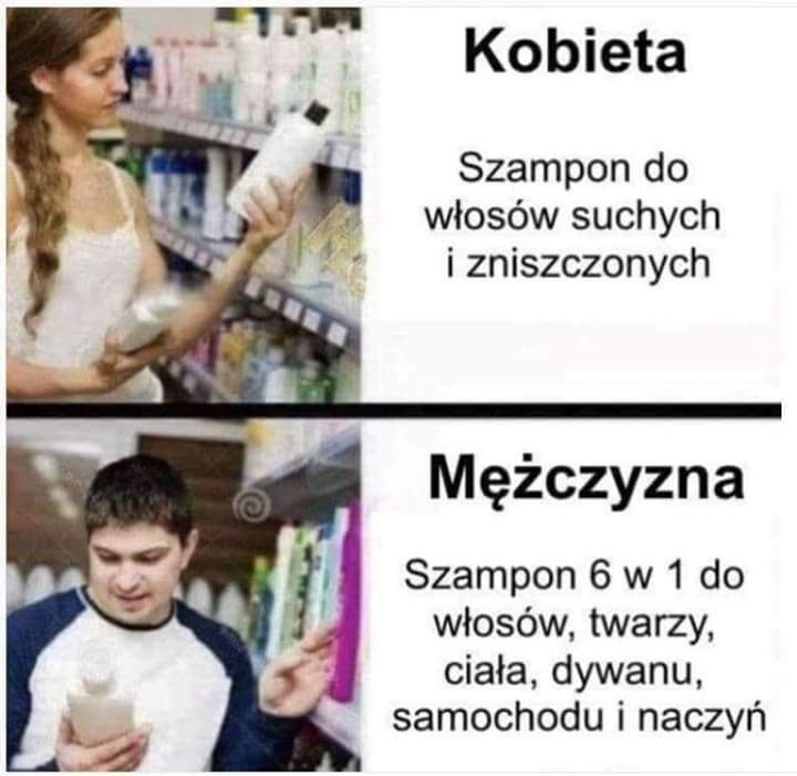 szampon dla kobiet ws dla mężczyzn mem