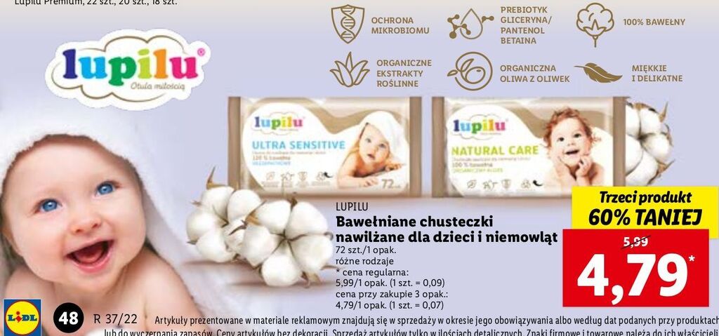 chusteczki nawilżane lupilu premium