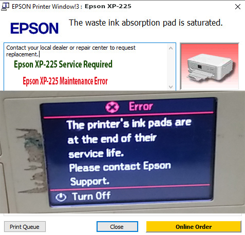 epson xp 225 reset pampers