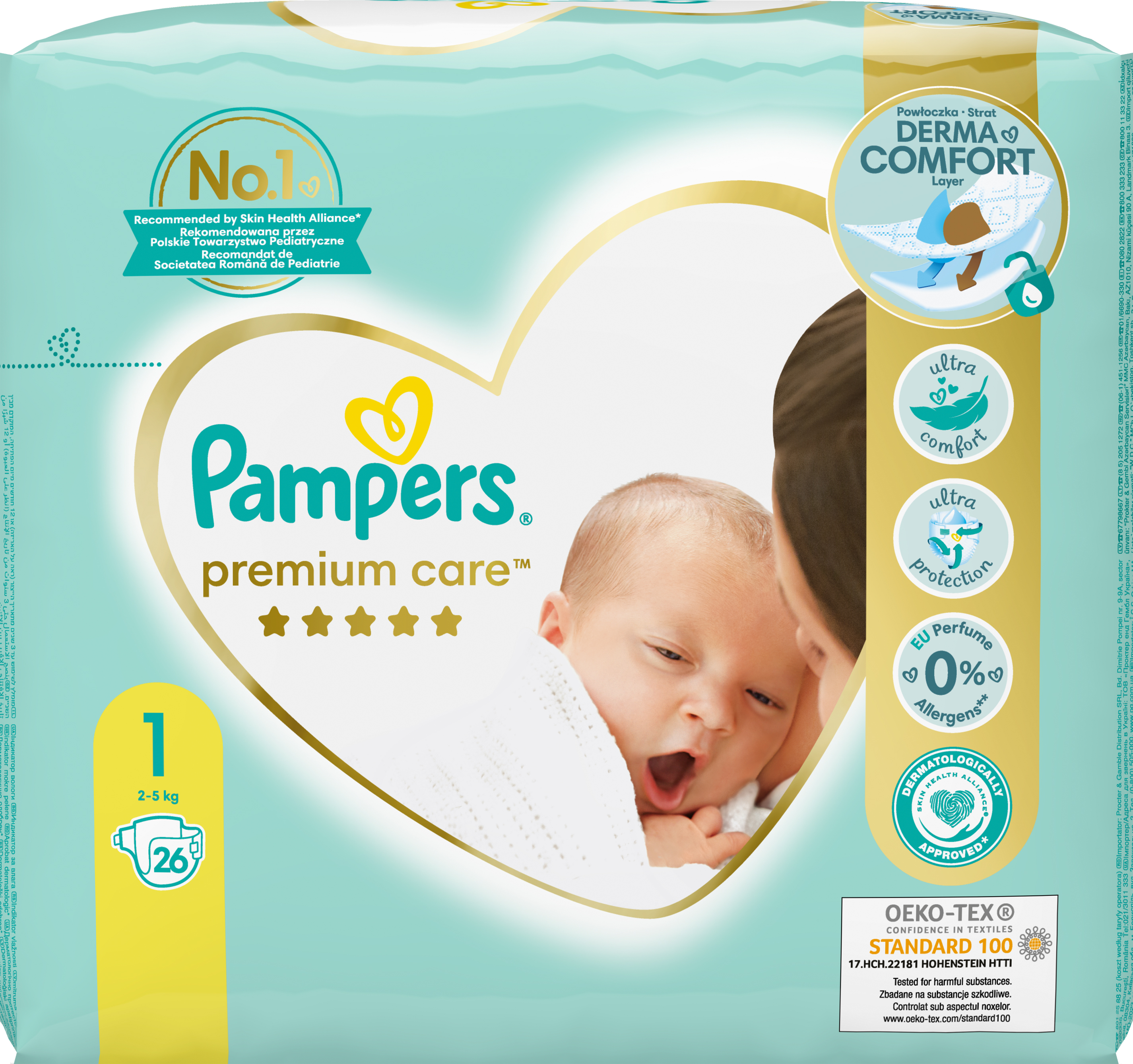 pampers premium care 1 newborn 2-5 kg pieluchy 88 szt