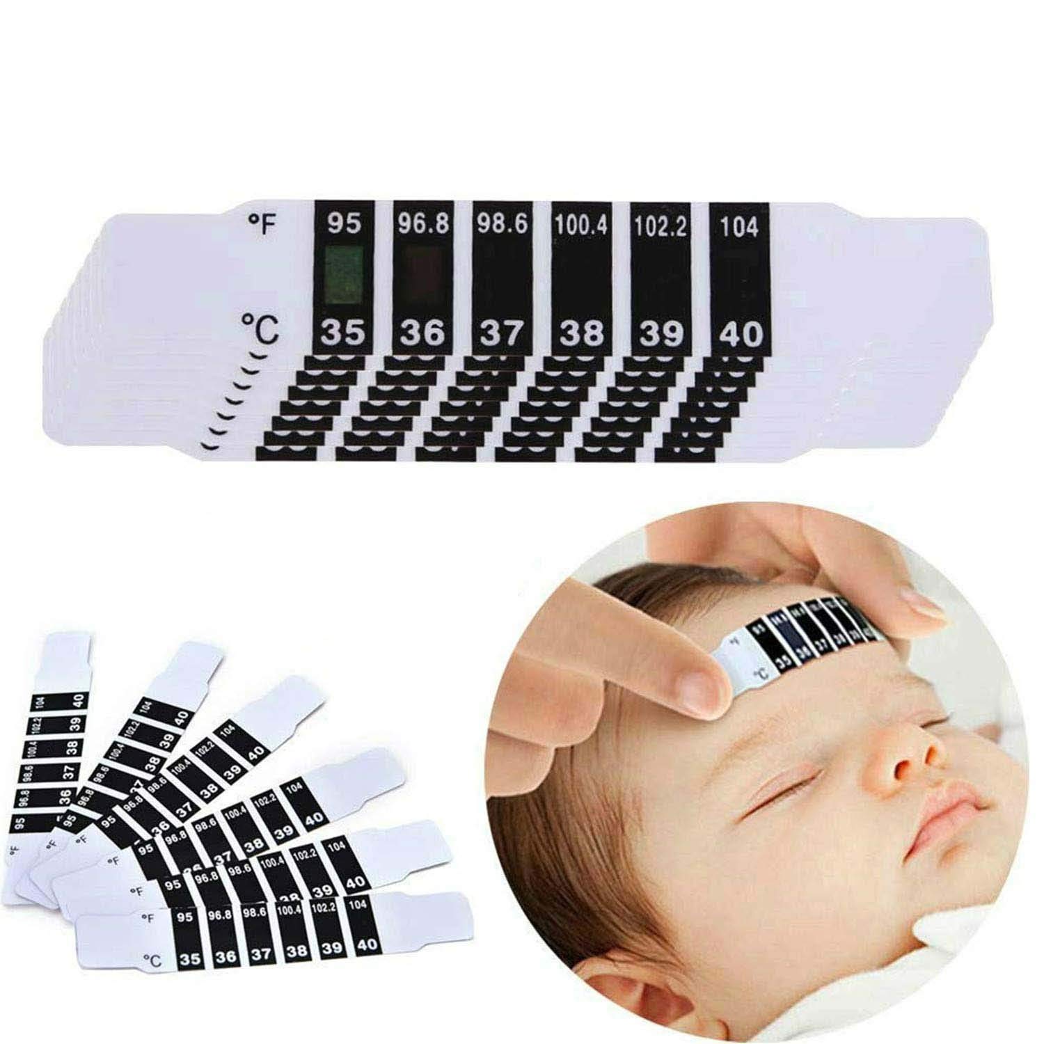 Forehead thermometer strips