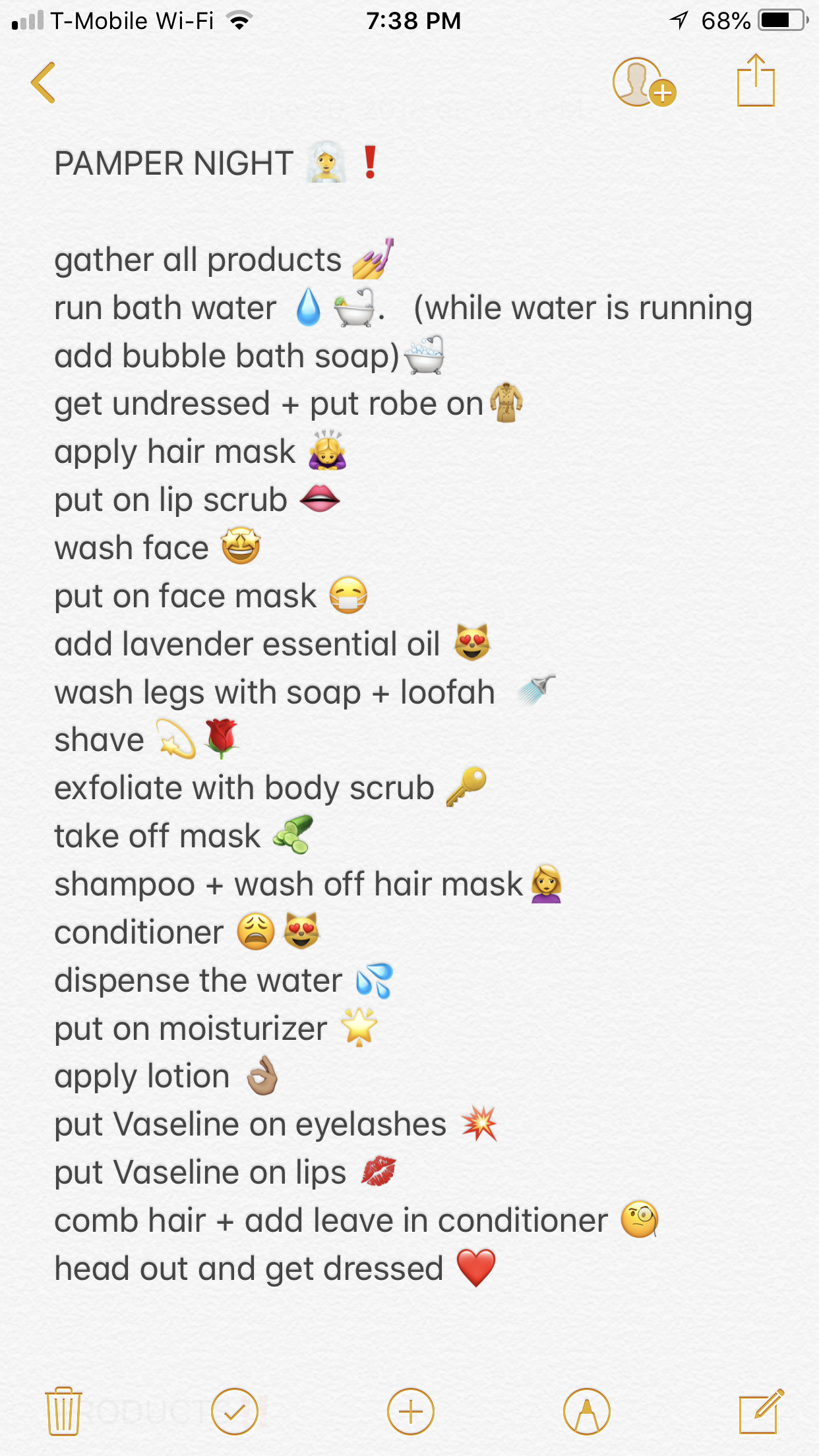 full body pamper routine