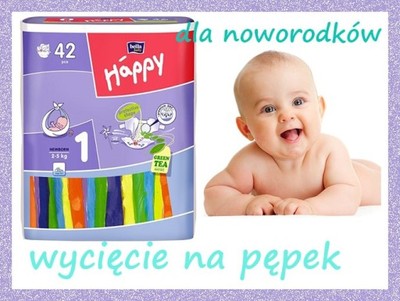 happy pieluchy 1 newborn 2-5kg wycięcie na pępek