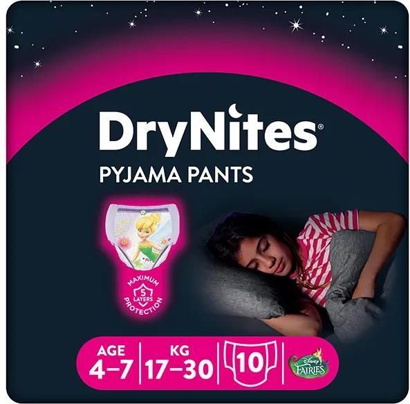 huggies drynites girl 17-30kg majteczki na noc 10szt pieluszki